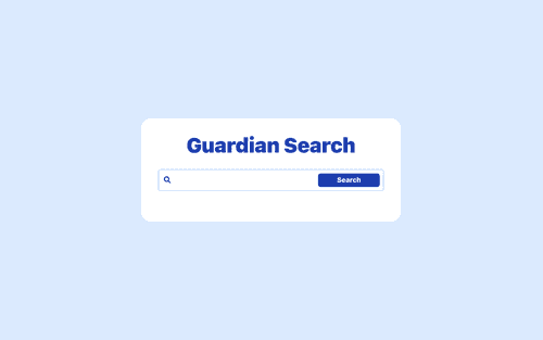 The title "Guardian Search" with a search input below