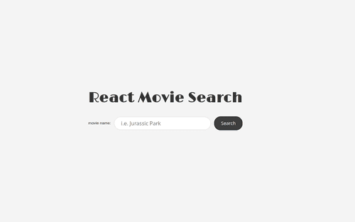 The title "React movie search" with a search field below